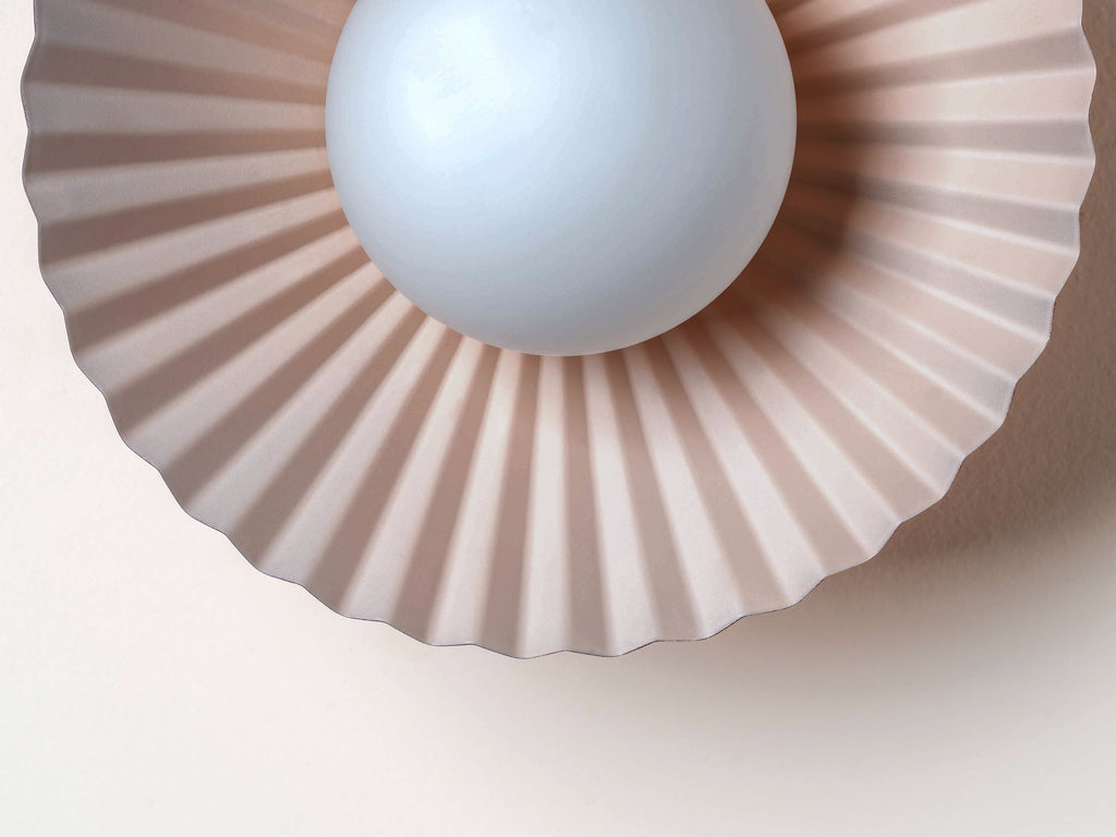 Burgundy flush pleat wall light - Miola