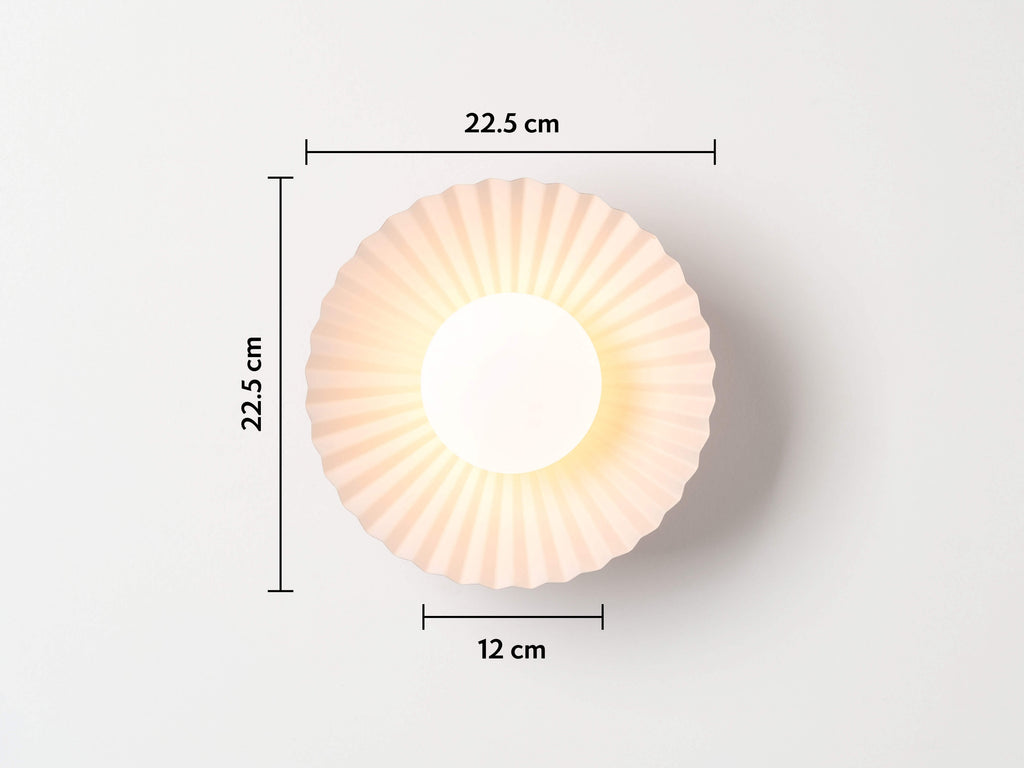 Burnt orange flush pleat wall light - Miola