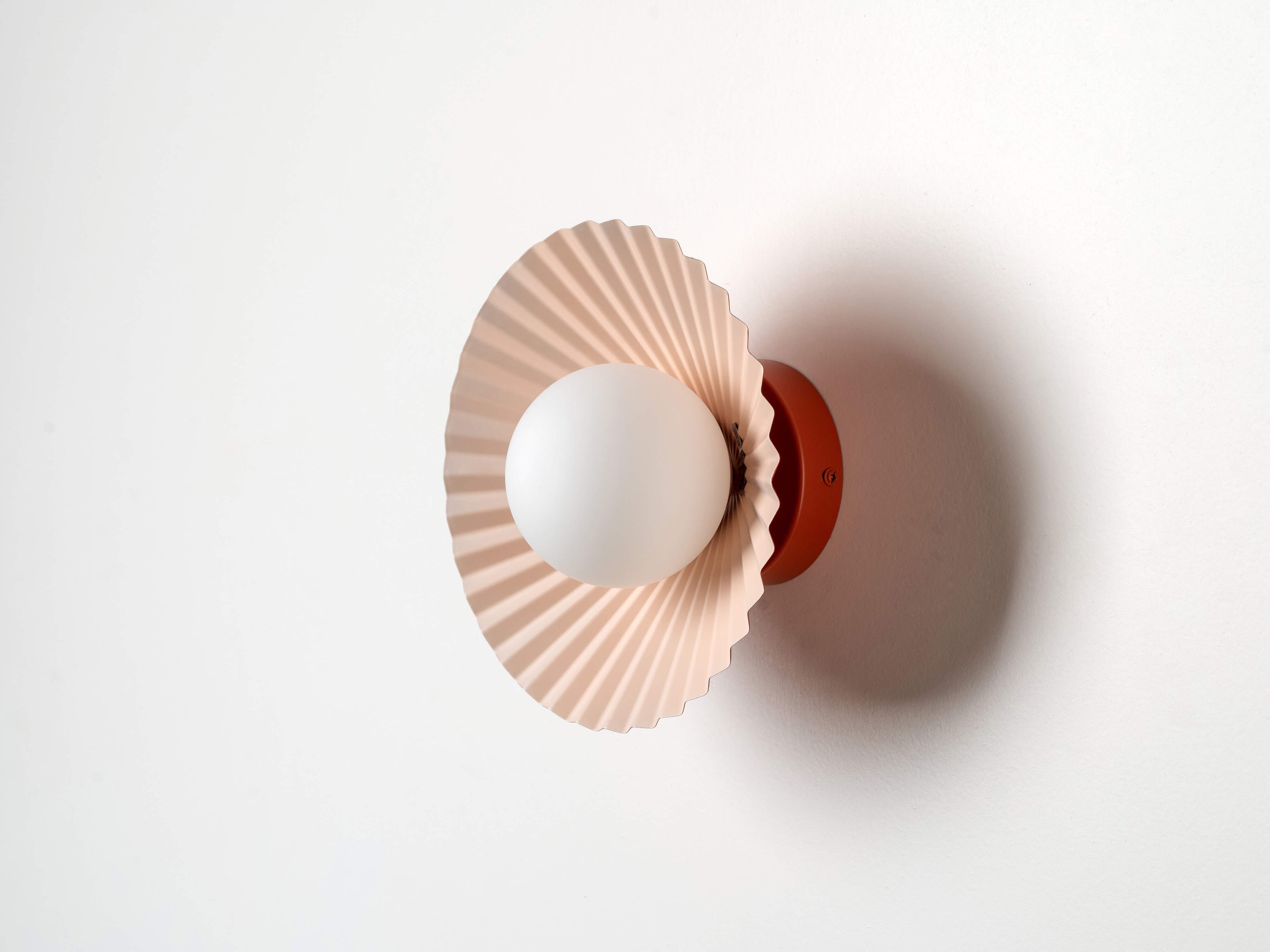 Burnt orange flush pleat wall light - Miola