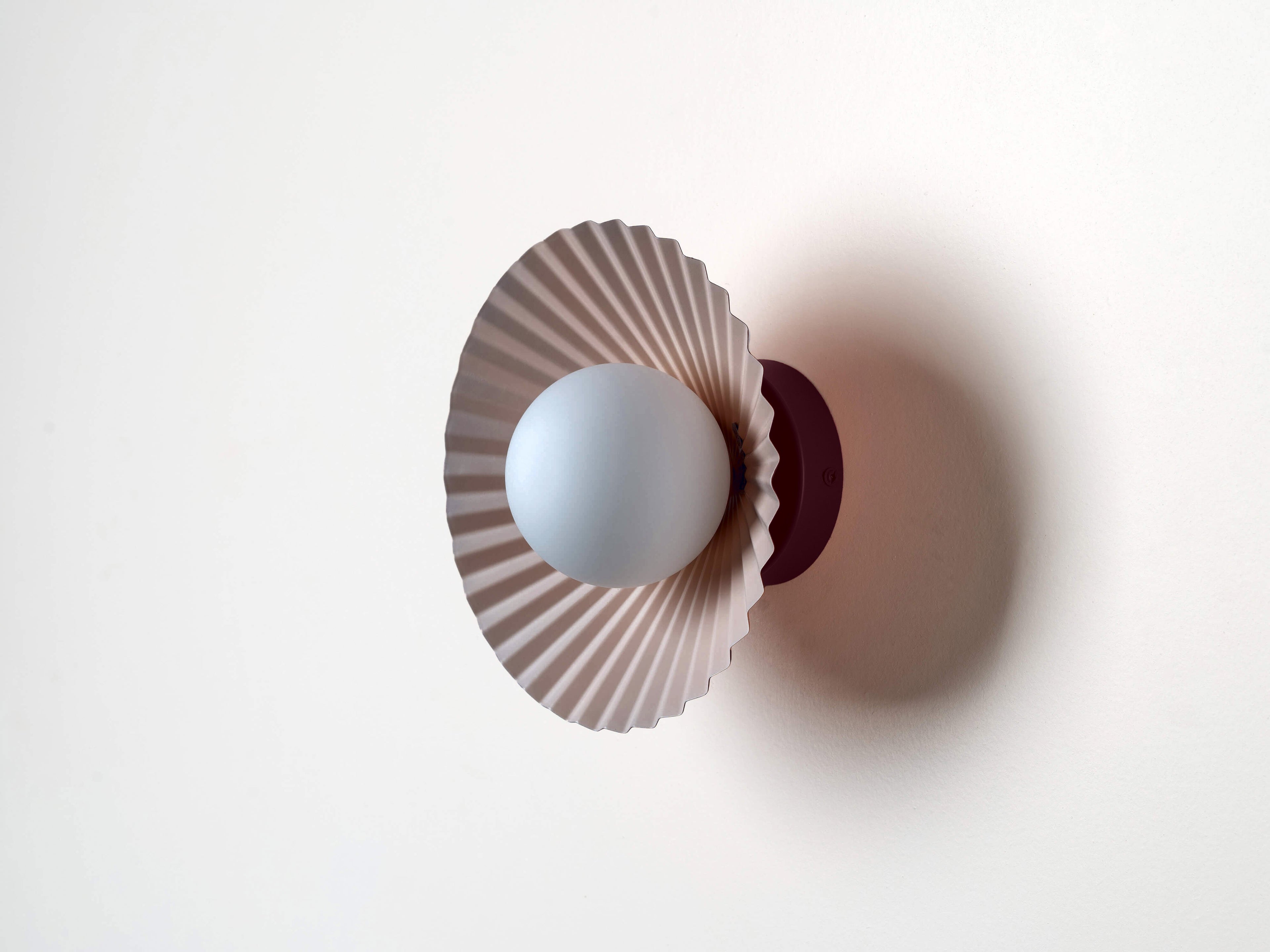 Burgundy flush pleat wall light - Miola