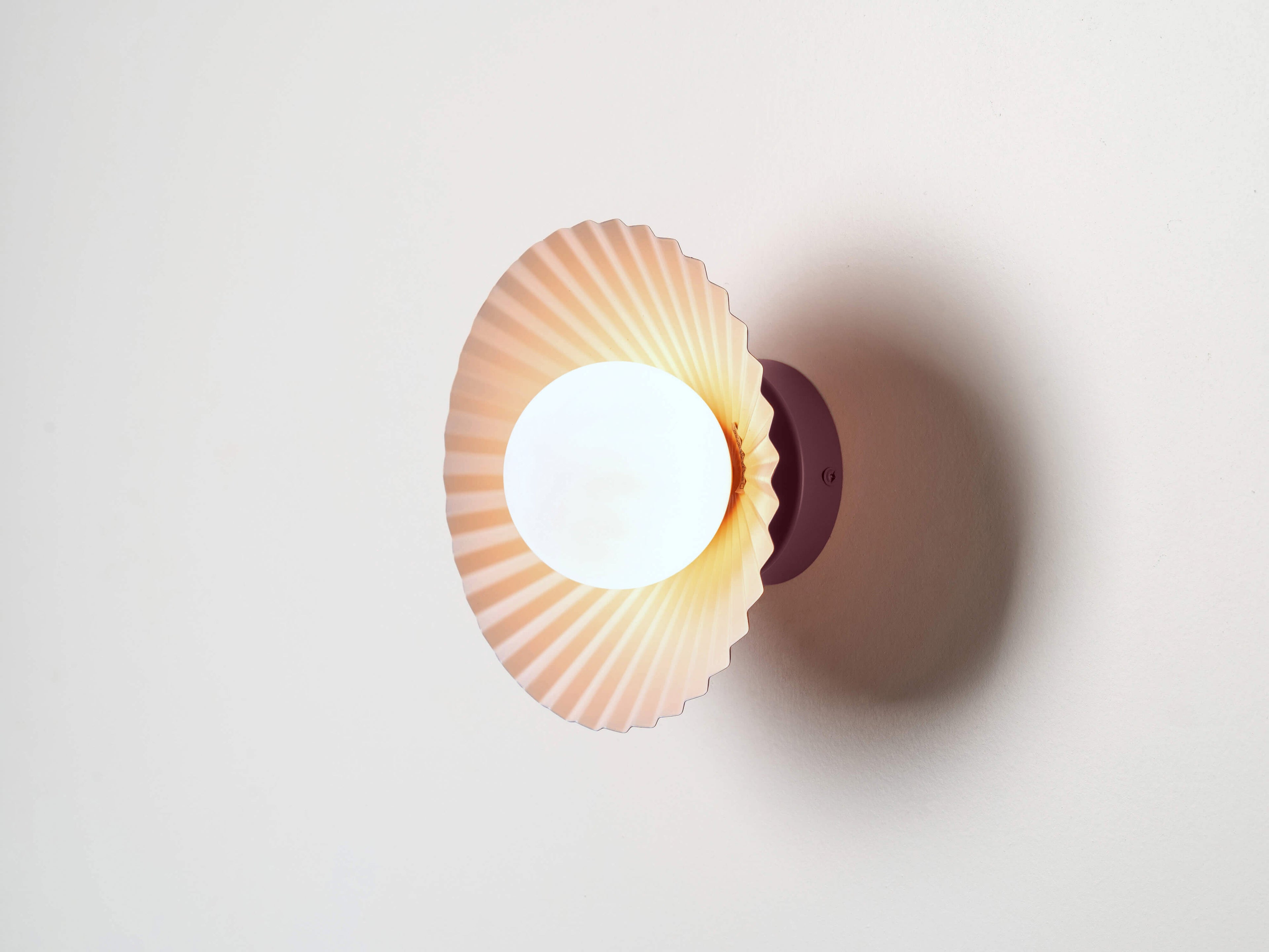 Burgundy flush pleat wall light - Miola