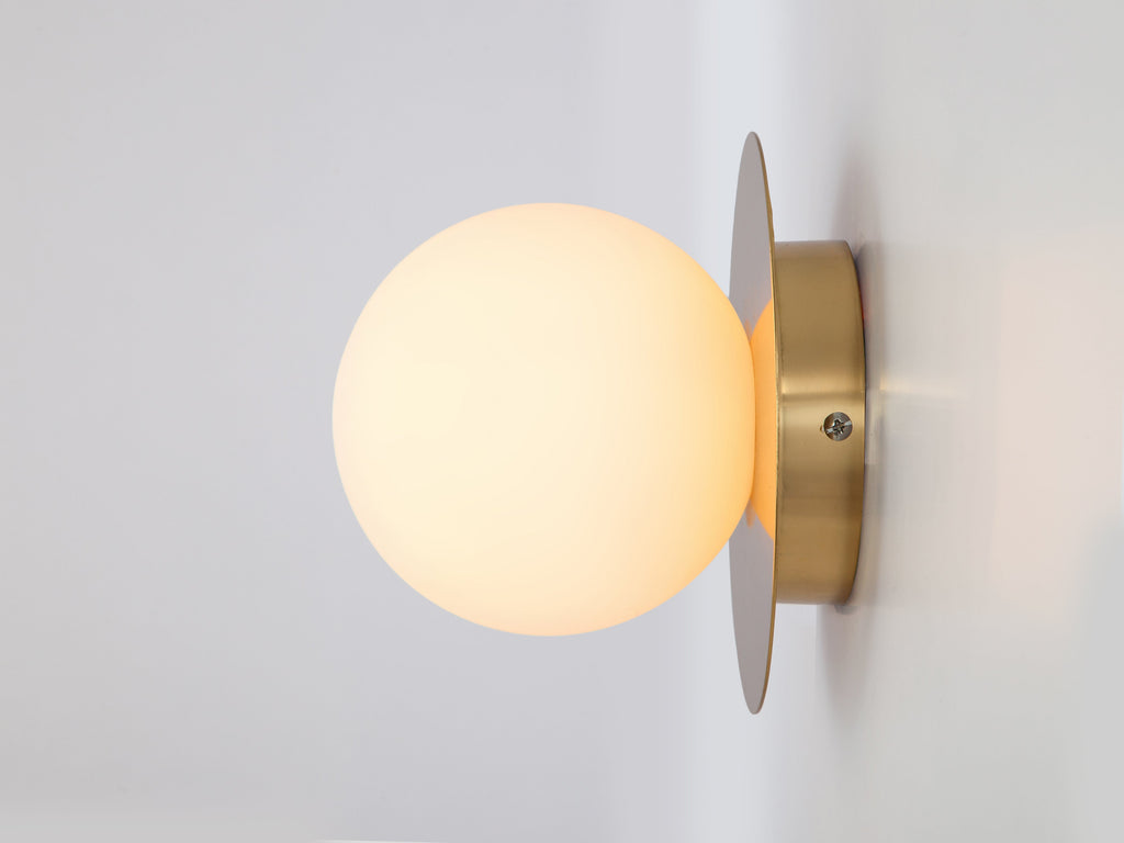 Brass Opal Disk Wall Light - Miola