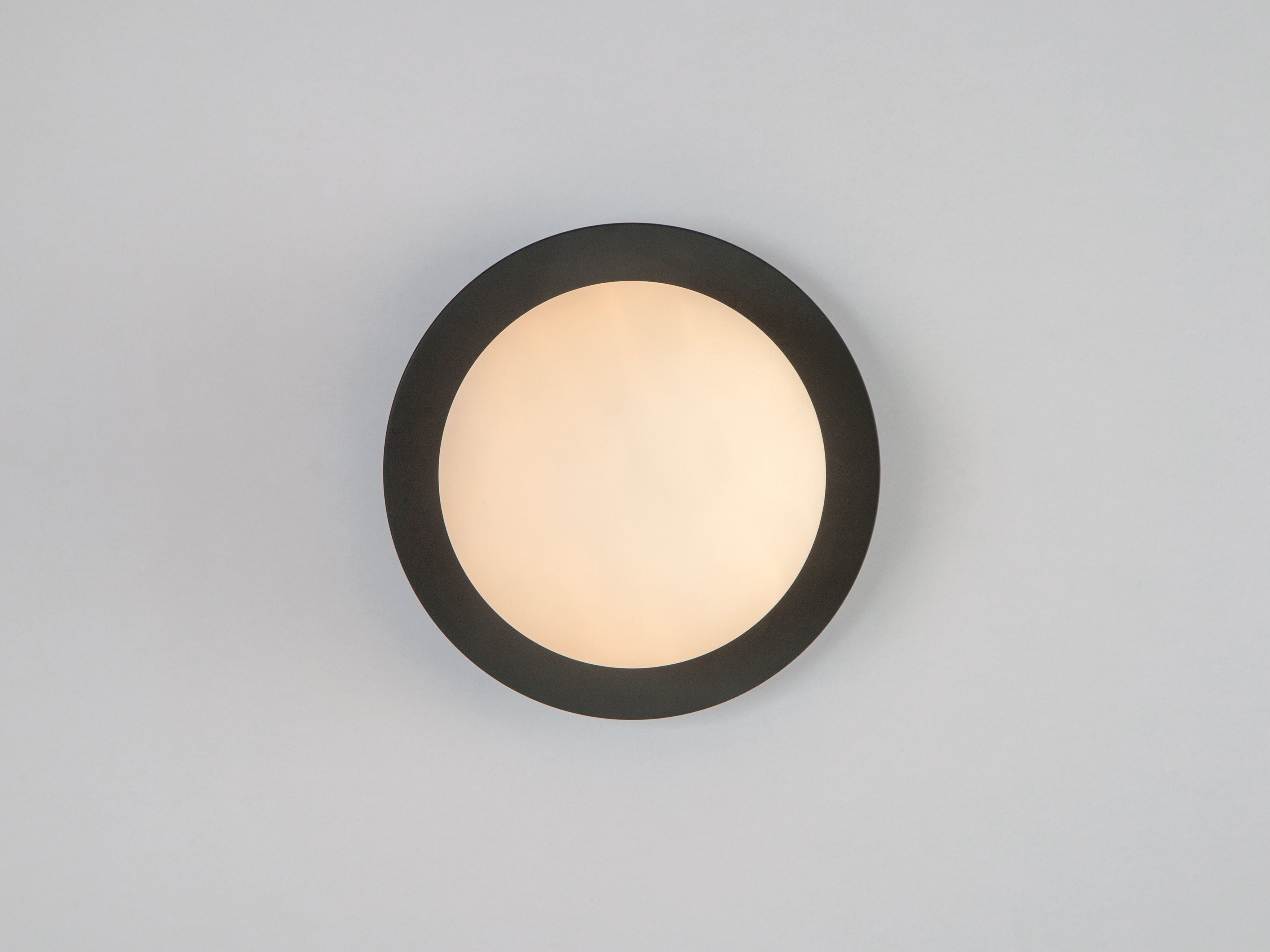 Charcoal Grey Opal Disk Wall Light - Miola