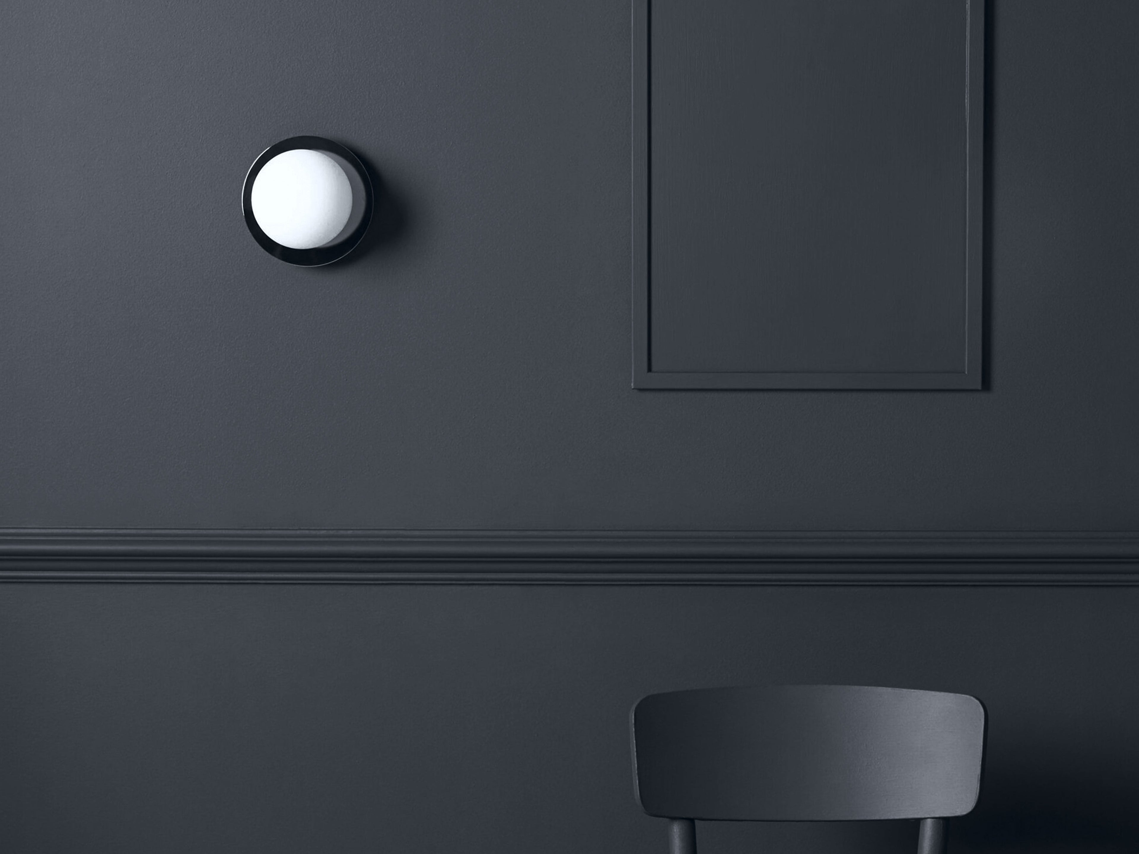 Charcoal Grey Opal Disk Wall Light - Miola