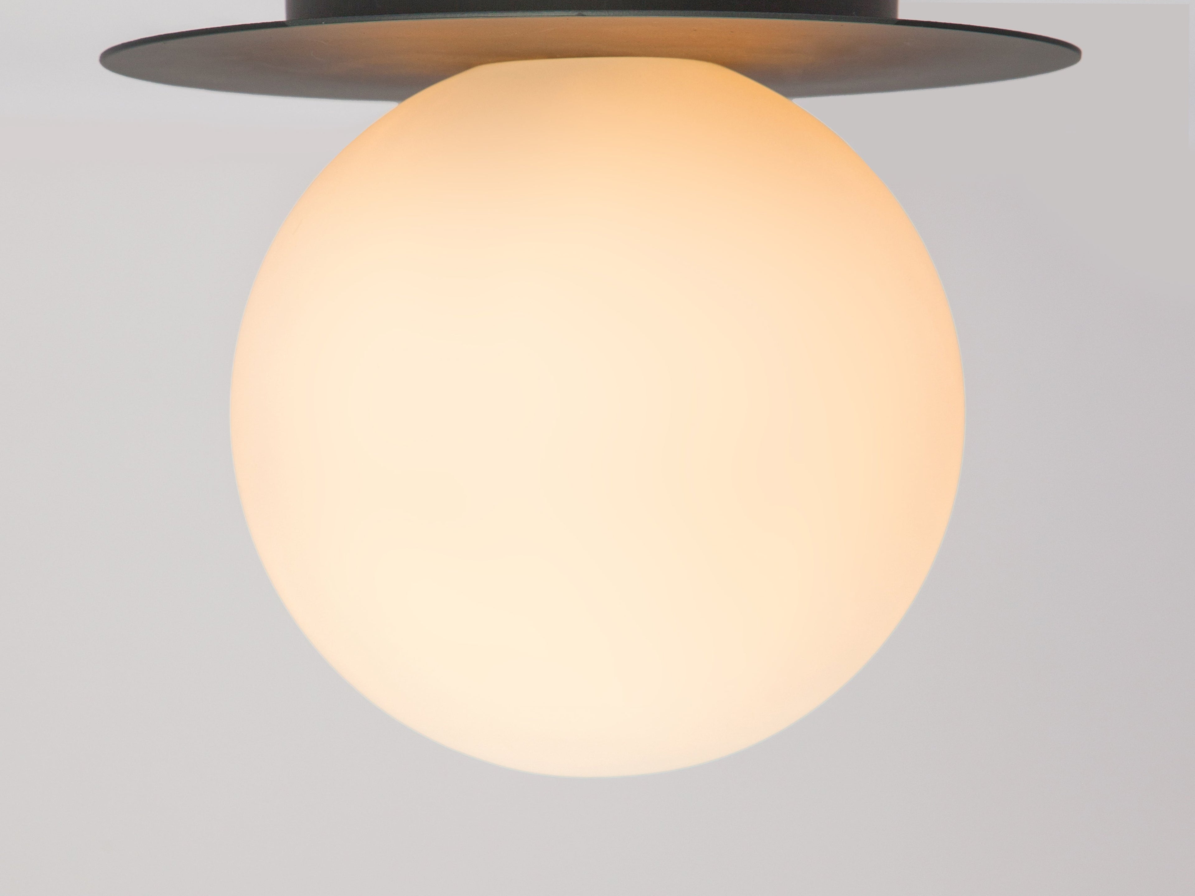 Charcoal Grey Opal Disk Wall Light - Miola