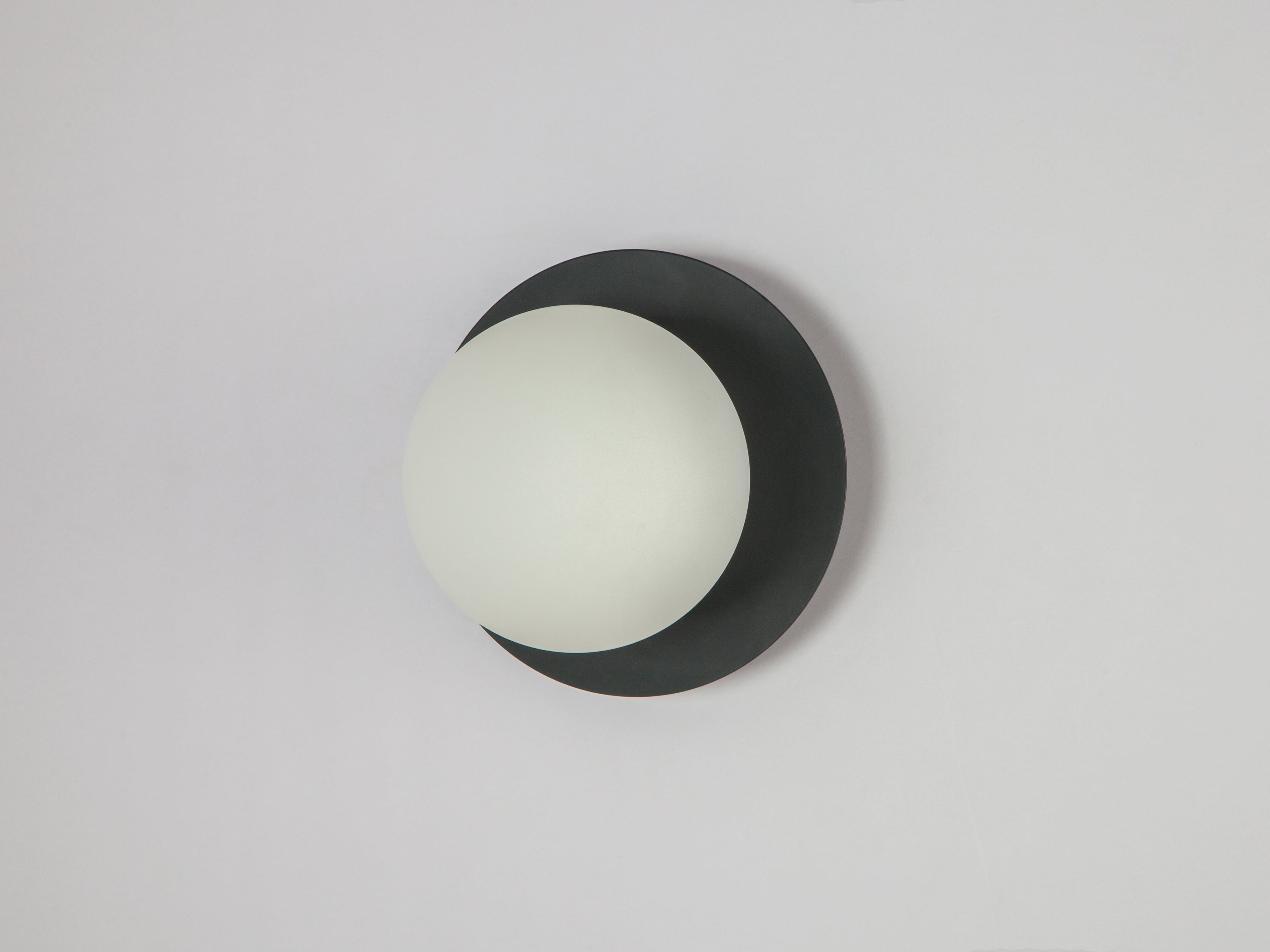 Charcoal Grey Opal Disk Wall Light - Miola