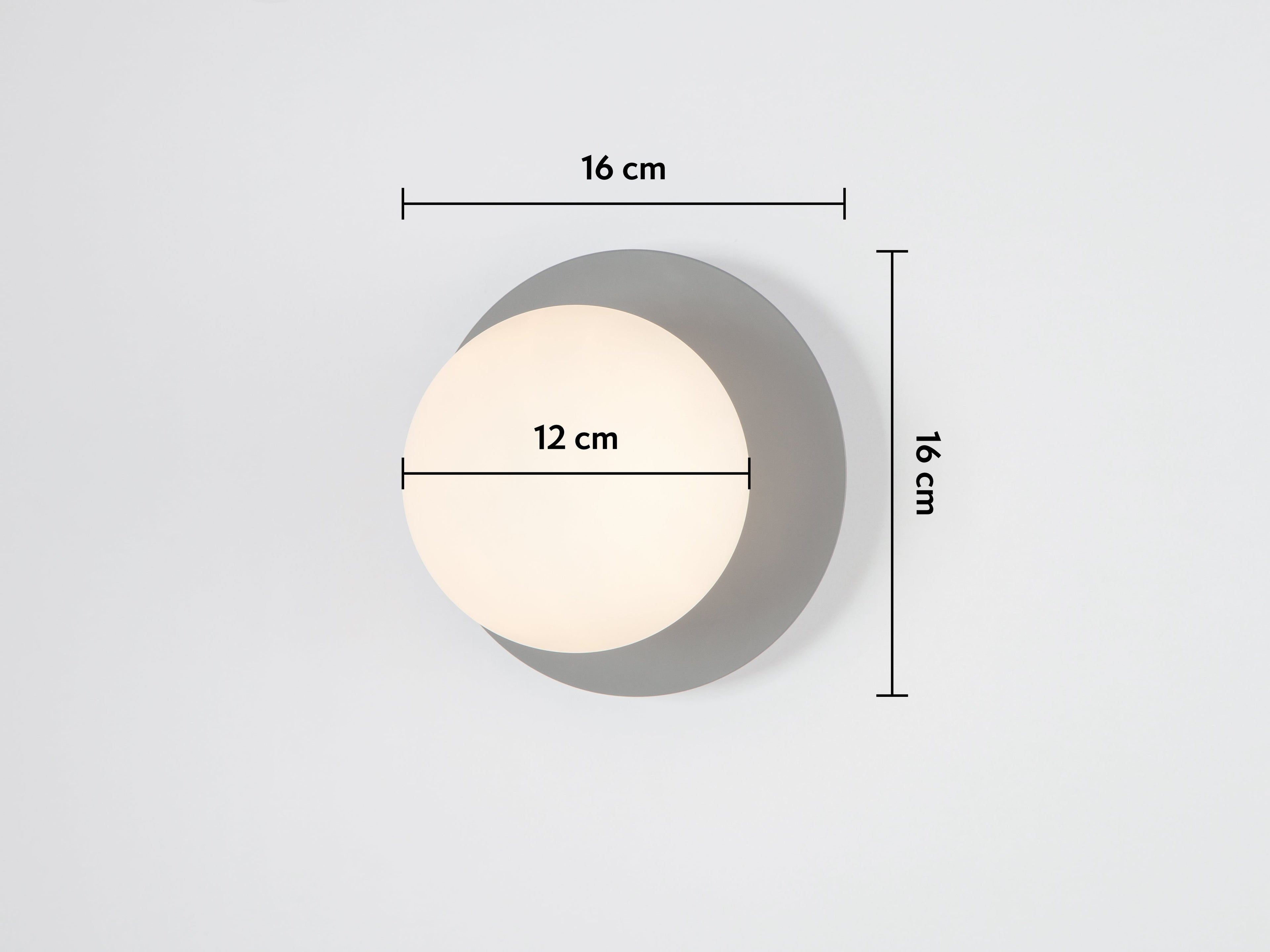 Charcoal Grey Opal Disk Wall Light - Miola