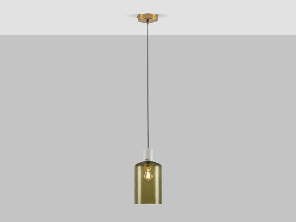White marble ceiling pendant fitting - Miola