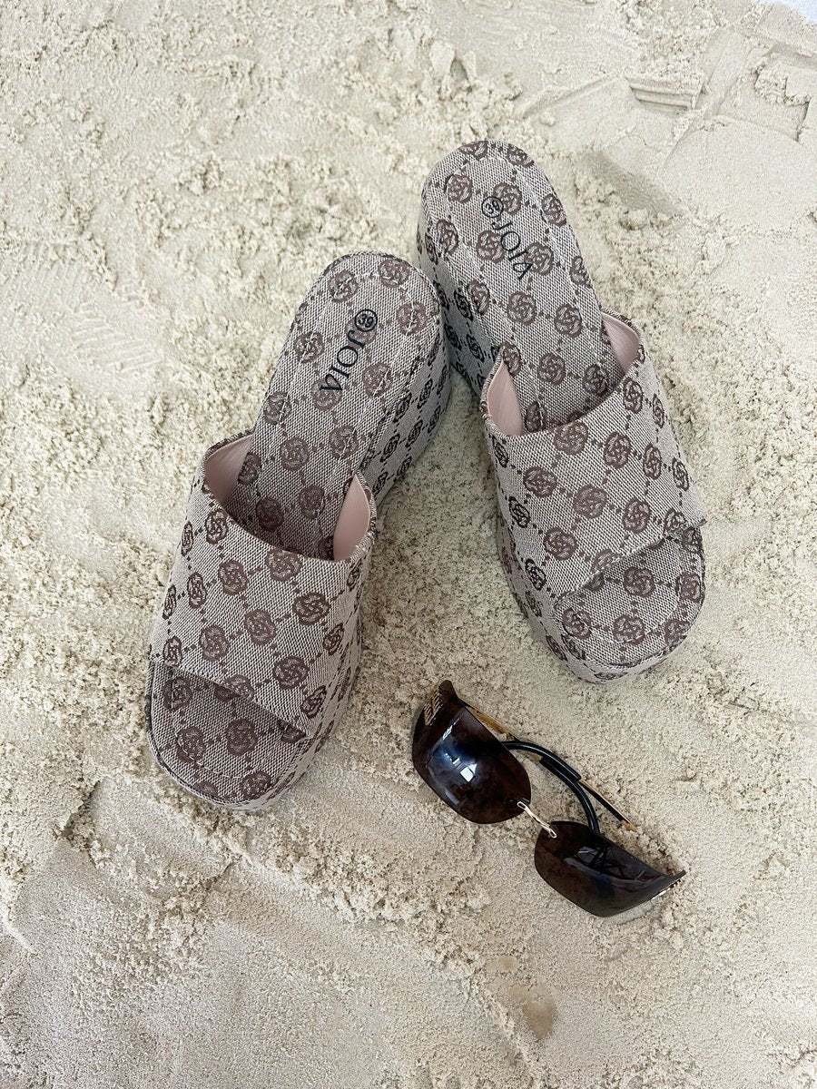 Slip On Wedge Heel Sandal