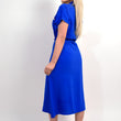 Load image into Gallery viewer, Collared Button Down Short Sleeve Tie Waist Midi Dress
