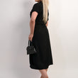 Load image into Gallery viewer, Collared Button Down Short Sleeve Tie Waist Midi Dress
