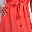 Load image into Gallery viewer, Collared Button Down Short Sleeve Tie Waist Midi Dress
