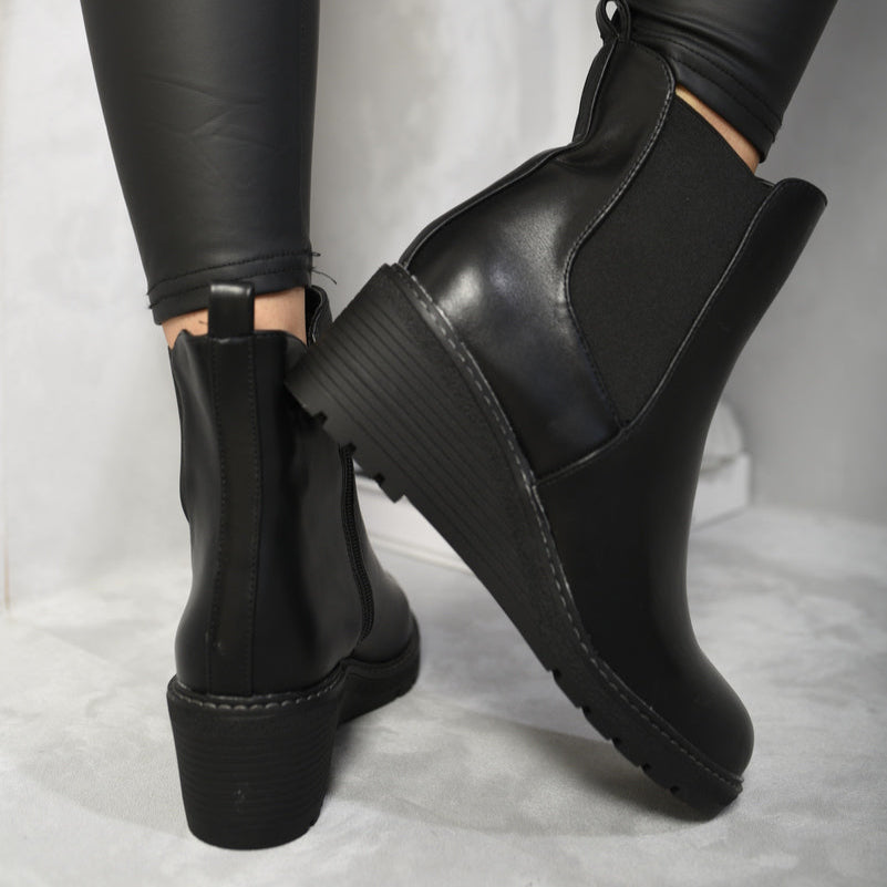 Low Wedge Ankle Boots
