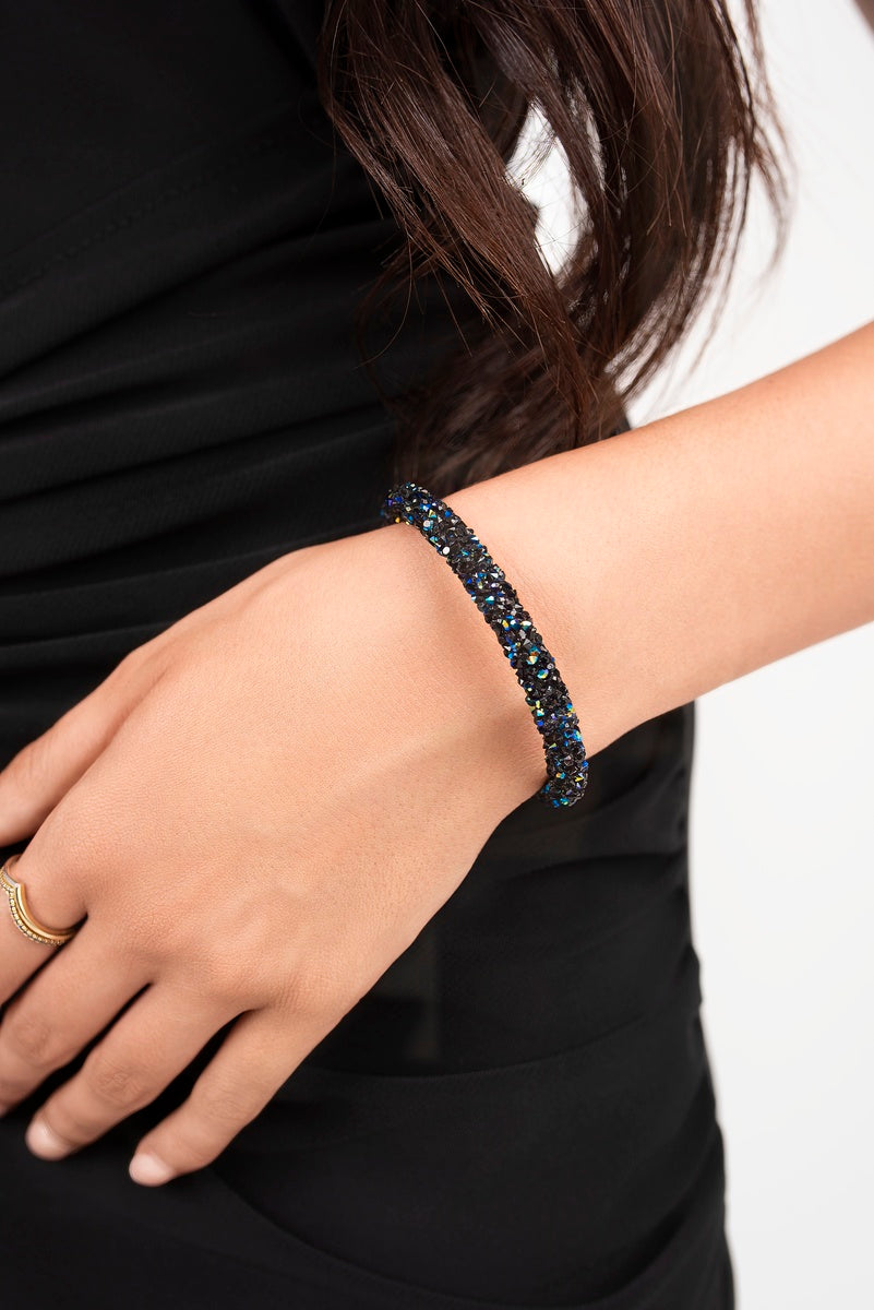 Sparkle Crystal Twist Open Cuff Bracelet