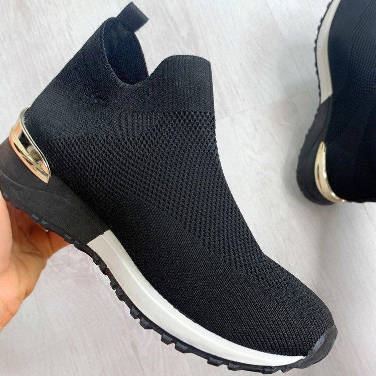 Slip On Sock Wedge Trainers