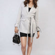 Load image into Gallery viewer, Collared Long Sleeve V-Neck Belted Blazer Jacket
