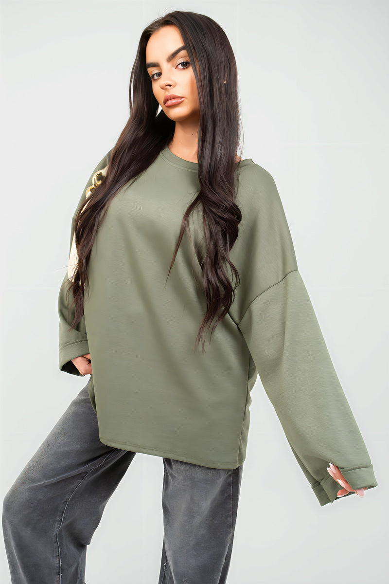 Oversized Long Sleeve Sweatshirt Top