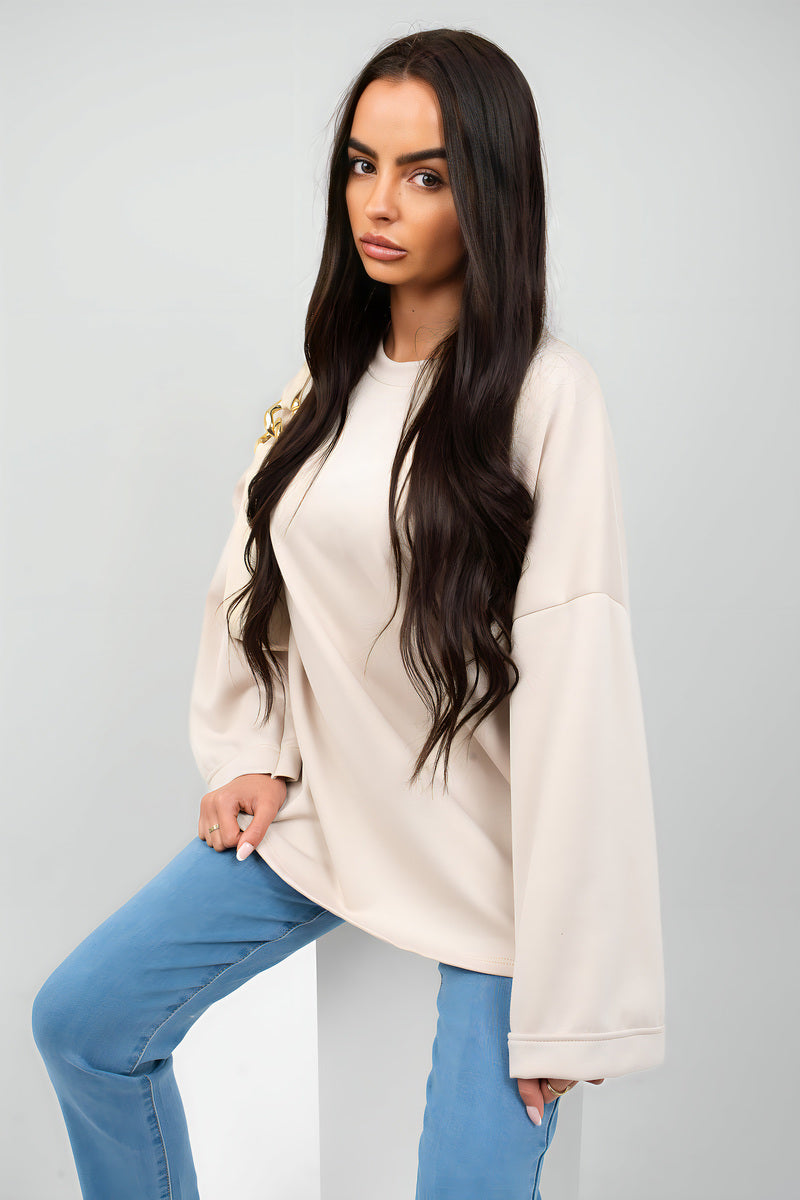 Oversized Long Sleeve Sweatshirt Top