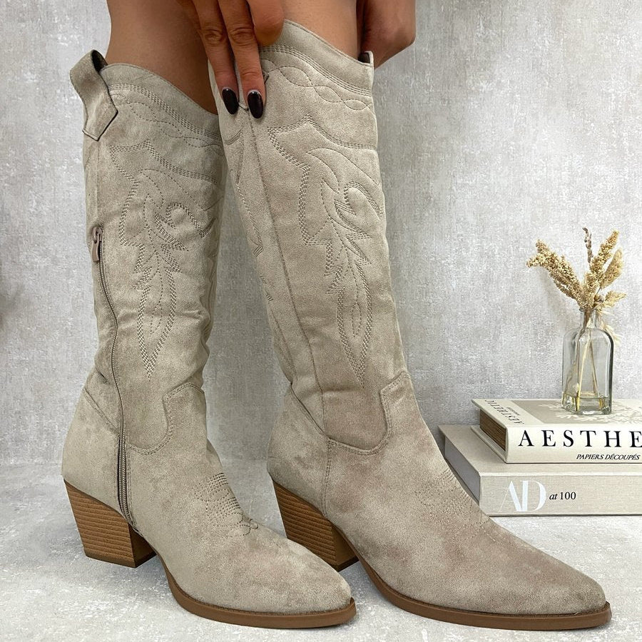 Block Heel Cowboy Boots