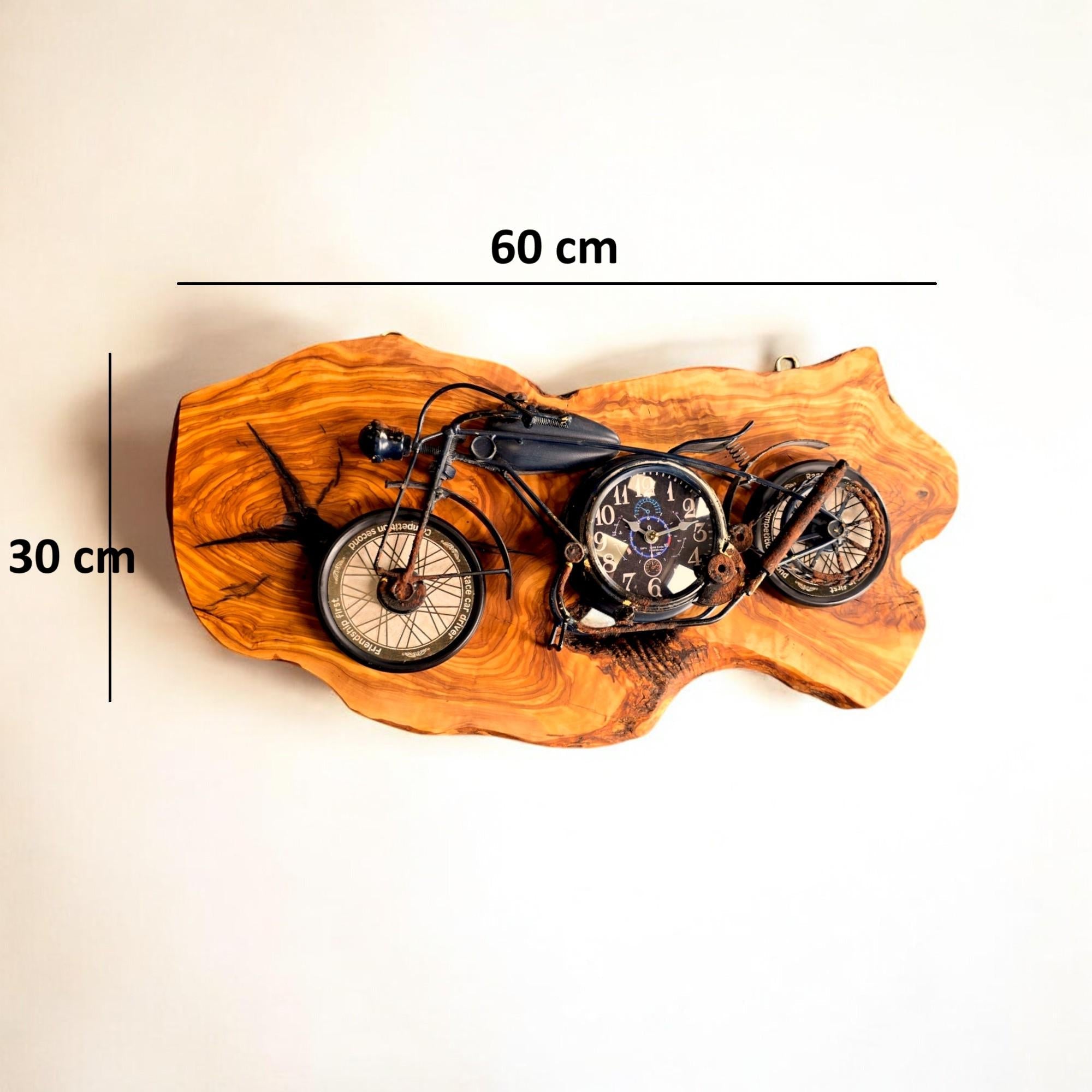 Beautiful rustic motorbike clock