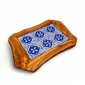 Rustic Olive Wood Ceramic Tray with Handle - Miola