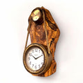 Beautiful brass finish rope clock with Olive Wood base - Miola