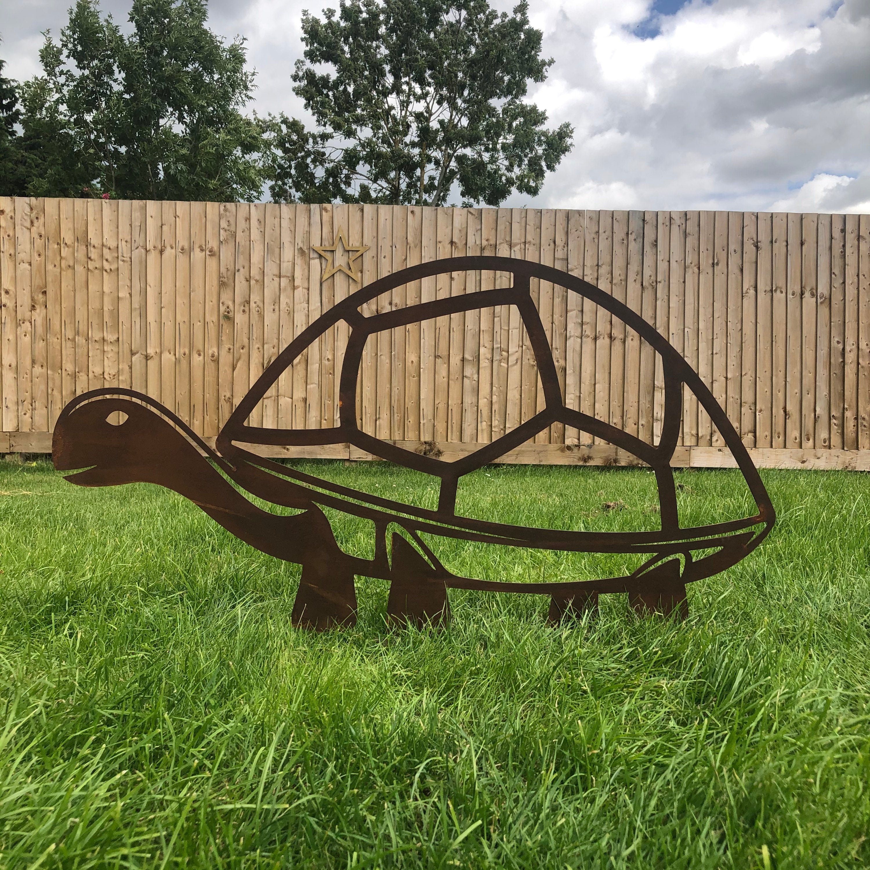 Large Rusty Metal Tortoise Garden Decoration