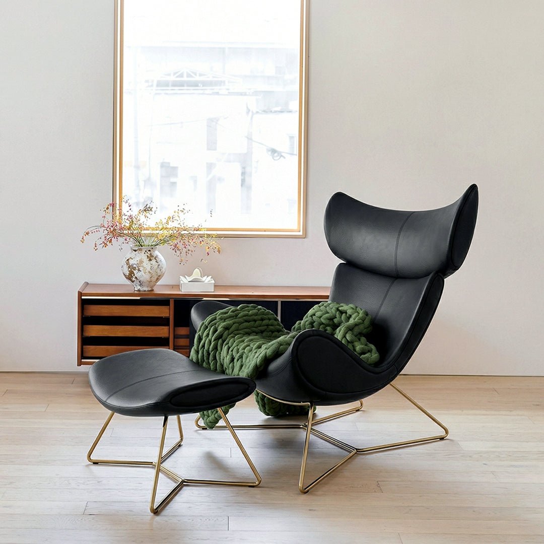 Imola Chair And Ottoman, Star Legs & Frame Legs - Miola