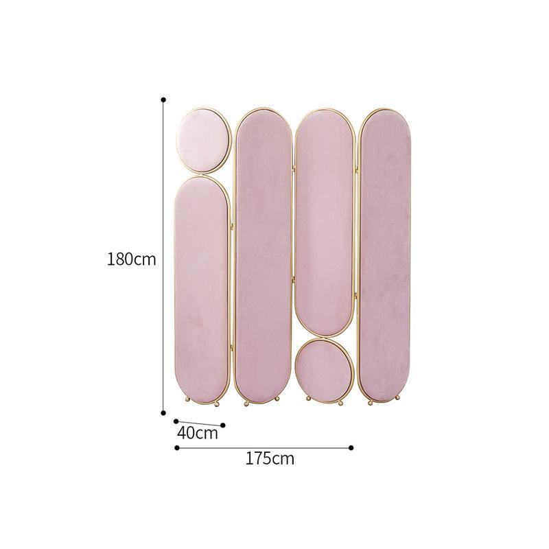 Georgia Folding Screen, Room Divider, Pink/Grey/Green/Blue - Miola