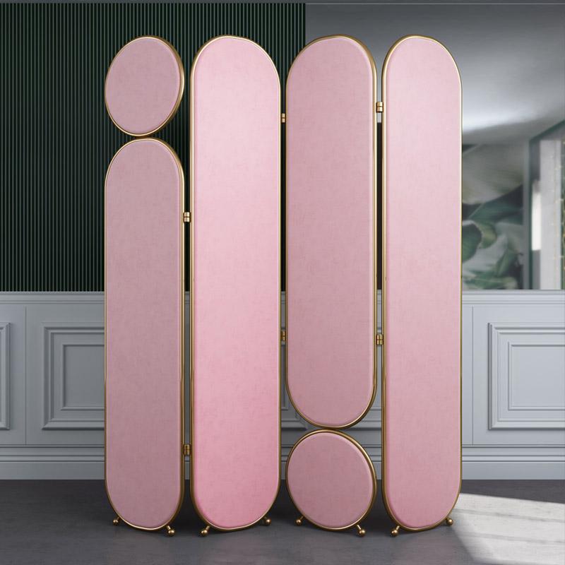 Georgia Folding Screen, Room Divider, Pink/Grey/Green/Blue - Miola