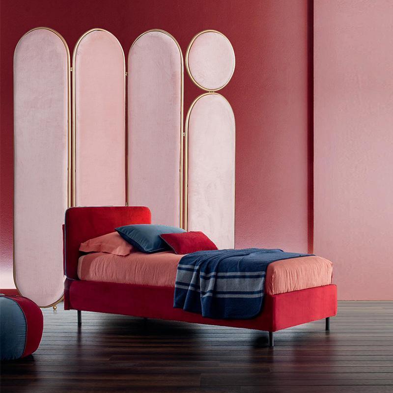 Georgia Folding Screen, Room Divider, Pink/Grey/Green/Blue - Miola