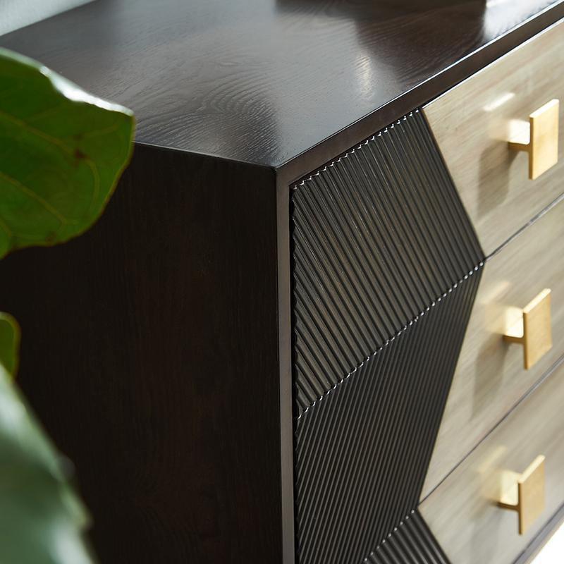 IS9123 Storage Sideboard, Oak & Gold - Miola