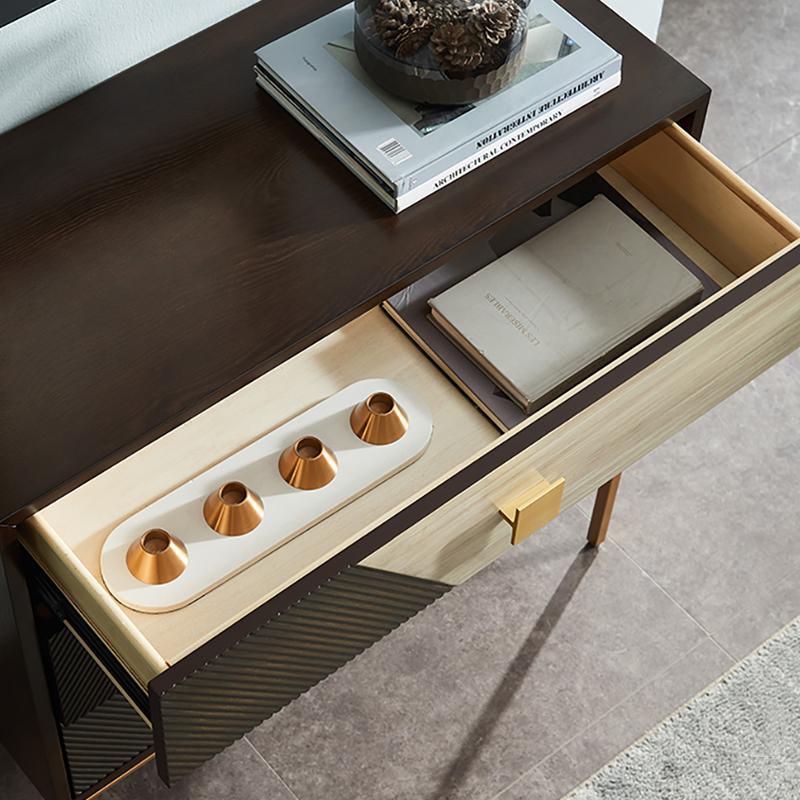 IS9123 Storage Sideboard, Oak & Gold - Miola