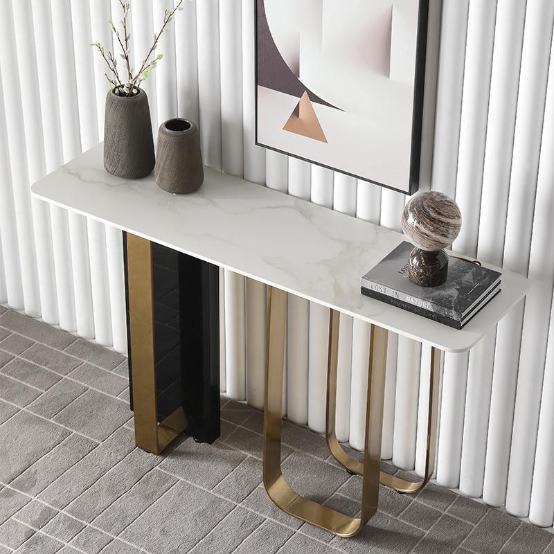Kave Console Table, Gold And Black - Miola