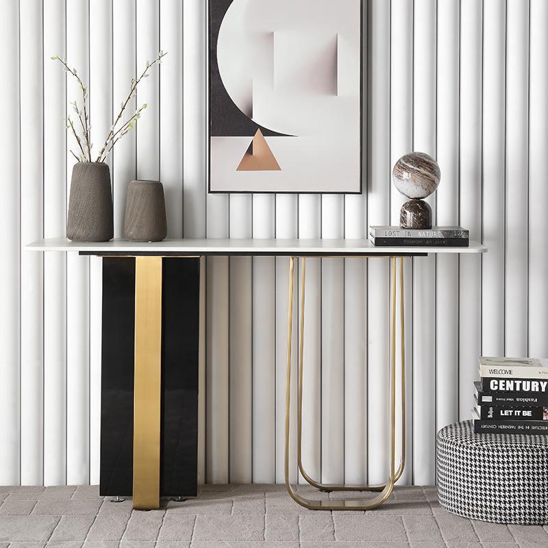 Kave Console Table, Gold And Black - Miola