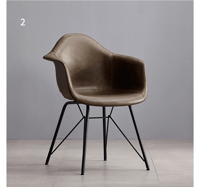 A Set of 2 Bobby Dining Chairs, Distressed Leather - Miola
