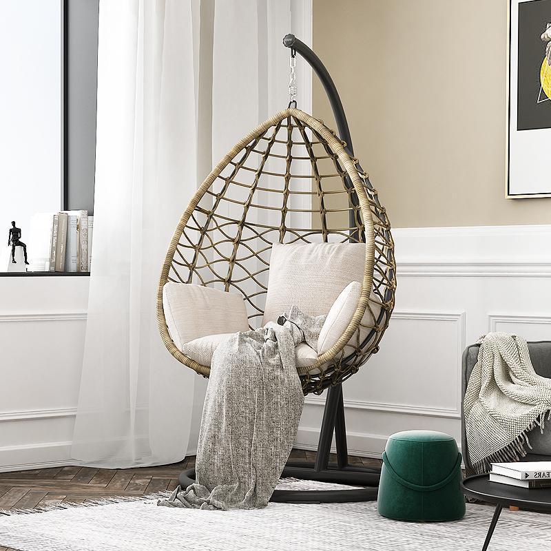Kye Rattan Garden Hanging Egg Chair with Stand, Indoor/ Outdoor Furniture - Miola