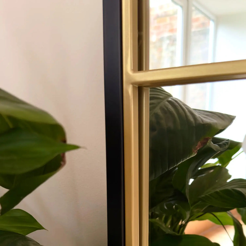 Black and Gold Lattice Mirror