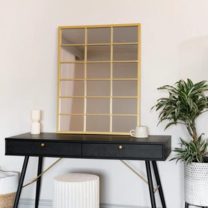 Small Gold Lattice Window Mirror