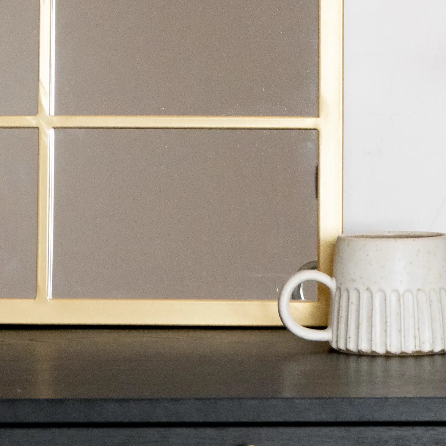 Small Gold Lattice Window Mirror