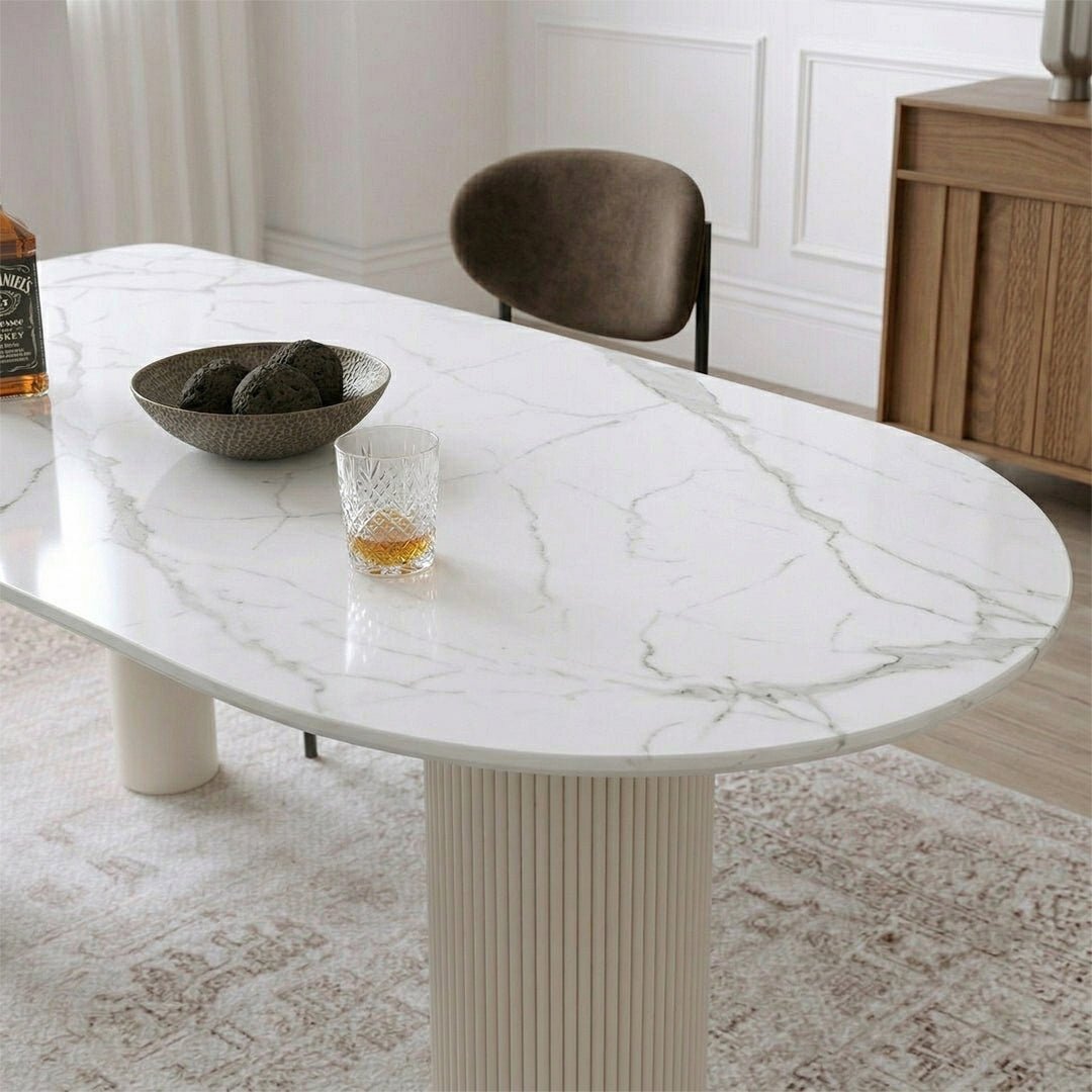 La Plainville Dining Table, White - Miola