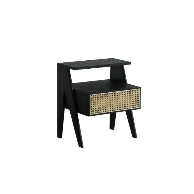 Lambeth Bedside Table, Black - Miola