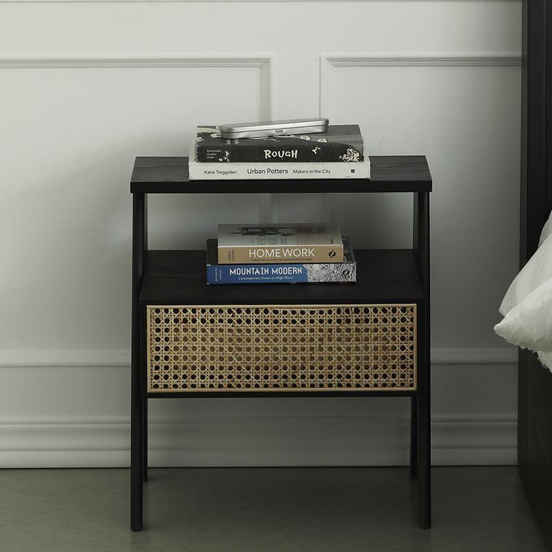 Lambeth Bedside Table, Black - Miola