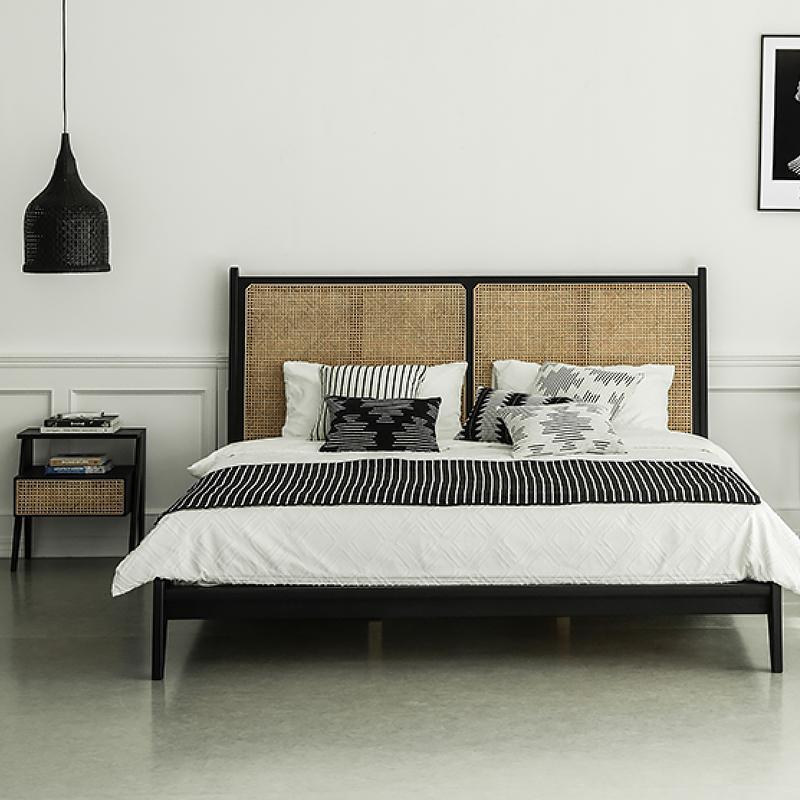 Lambeth Bedside Table, Black - Miola
