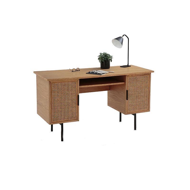 Lindy Rattan Office Desk, Oak - Miola