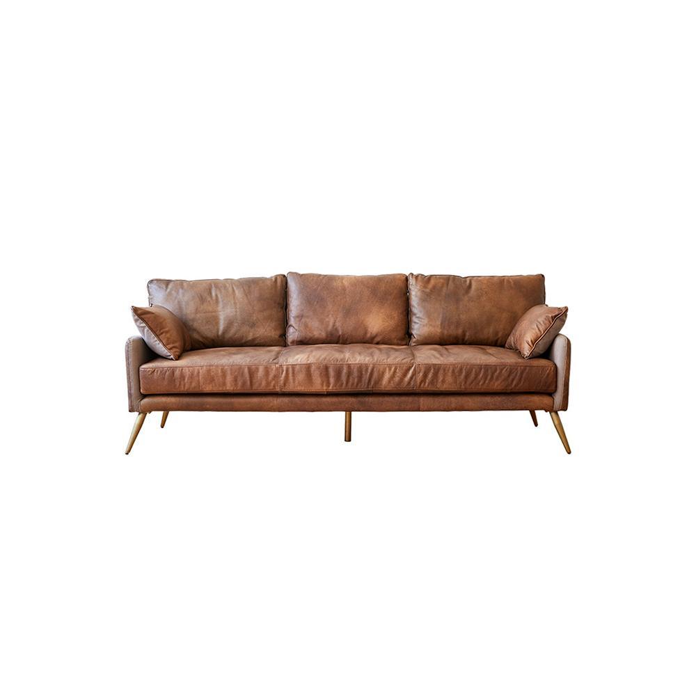 Luna Three Seaters Sofa, Three Seater Corner Sofa, Real Leather - Miola