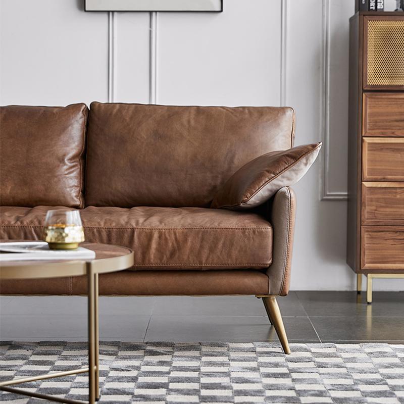 Luna Three Seaters Sofa, Three Seater Corner Sofa, Real Leather - Miola