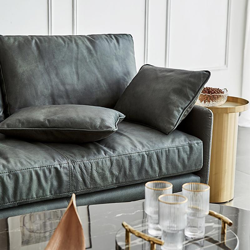 Luna Three Seaters Sofa, Three Seater Corner Sofa, Real Leather - Miola