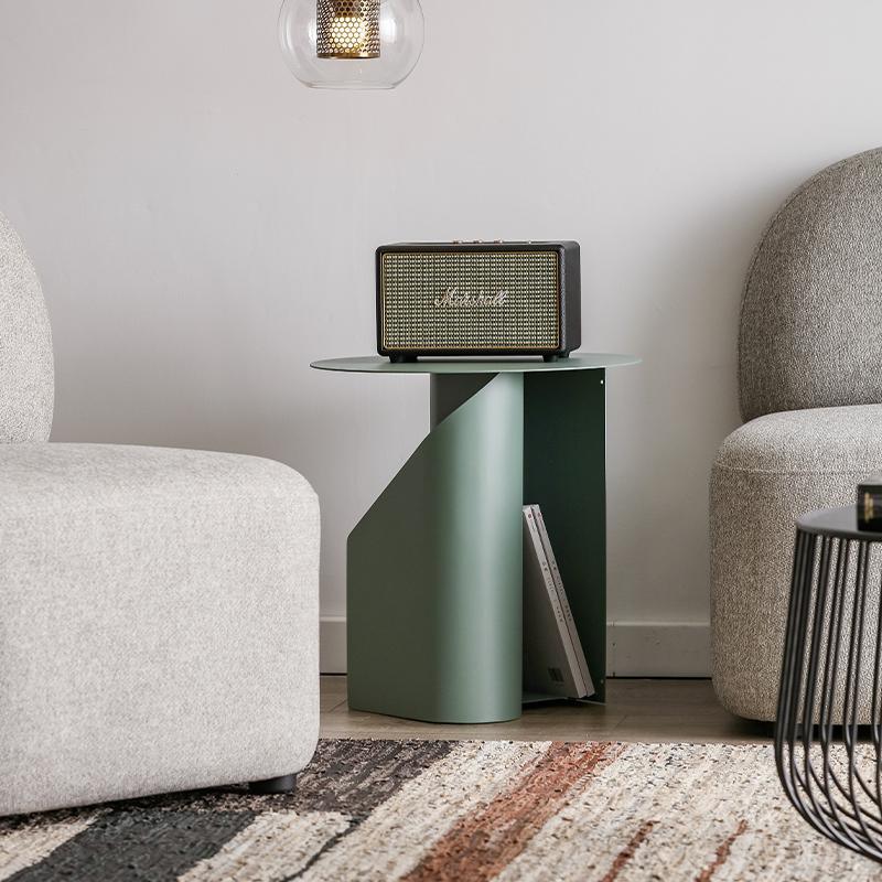 M39 Green Side Table With Side Storage - Miola