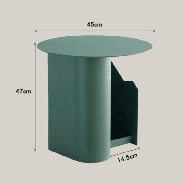M39 Green Side Table With Side Storage - Miola